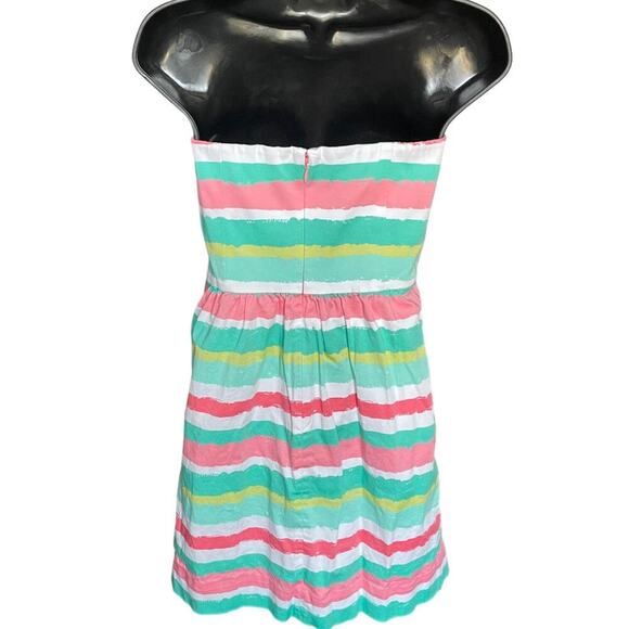 Vineyard Vines Pastel Striped Strapless Mini Dress Size 2 - Picture 3 of 6